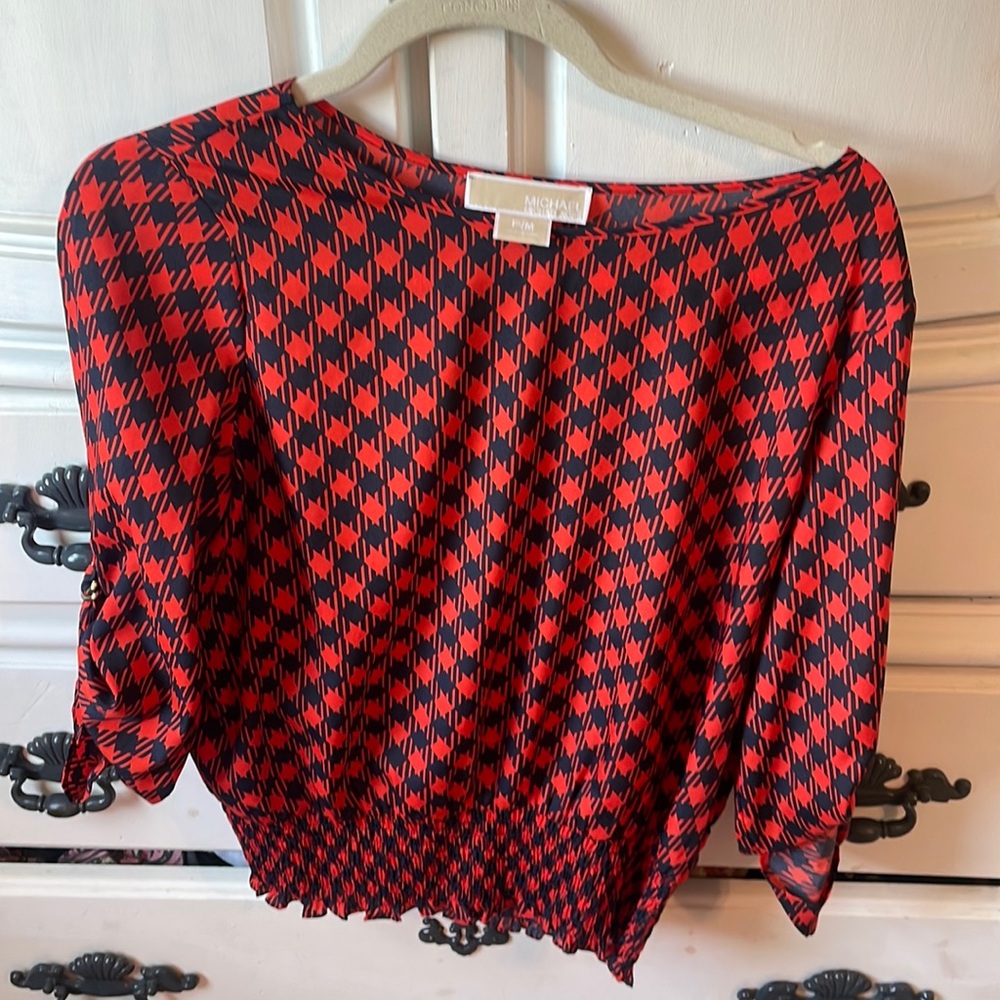 Adorable Michael Kors Blouse Elastic Waist Size M